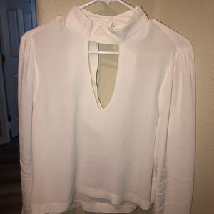 Cream top with open front